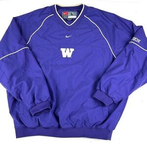 Nike Team VTG Washington Huskies Jacket Men Large Purple Pullover Windbreaker